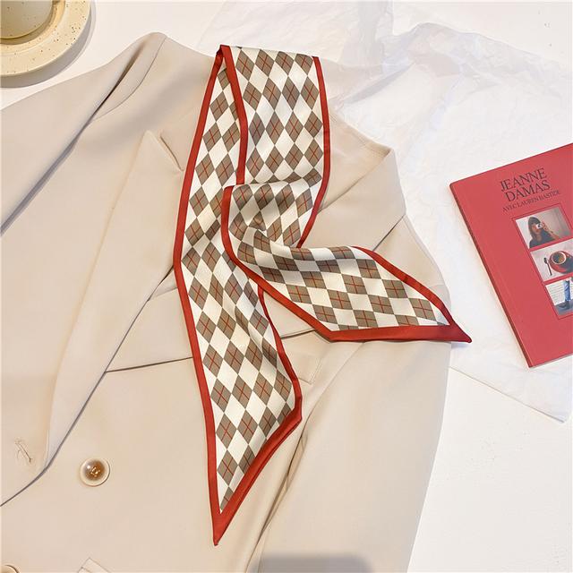 Long Hair Hand Wrist New Print Headband Scarf Women Summer Flower Silk Satin Ribbon Belt Foulard Scarves