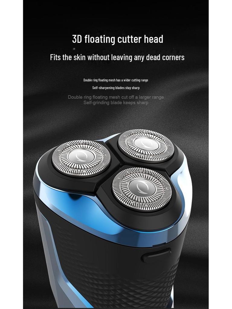 Fanke Men's Three-Blade Electric Rotary Shaver, Fully Washable