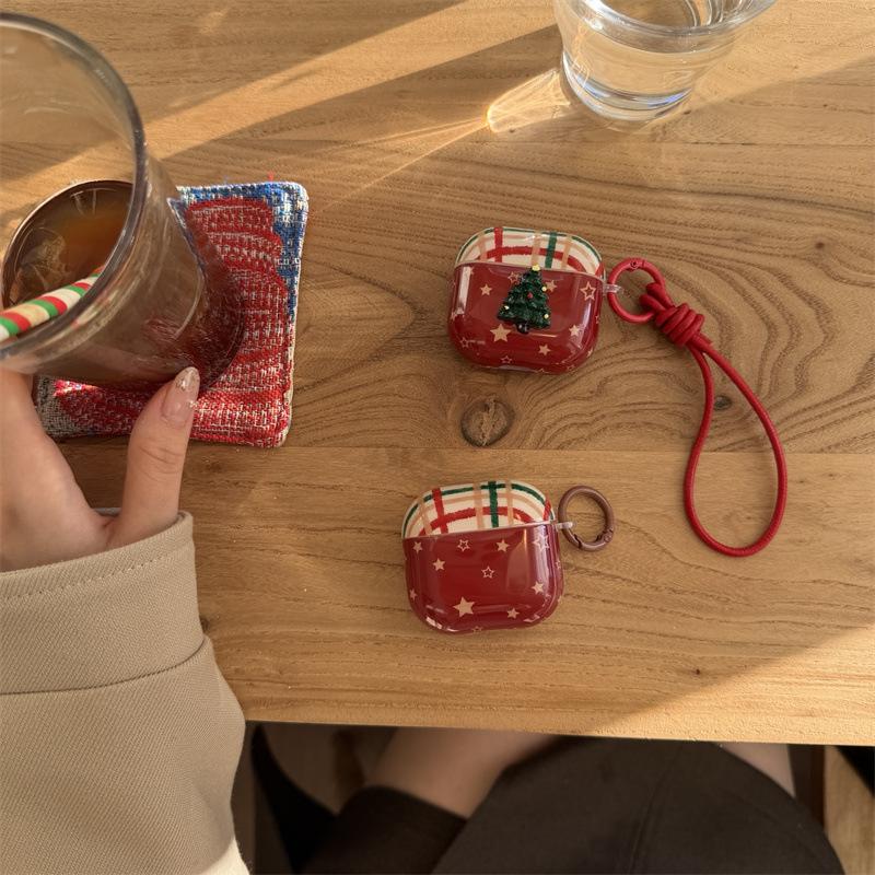 Red star three-dimensional Christmas tree AirPods 1 generation earphone case for Apple AirPods Pro1 generation