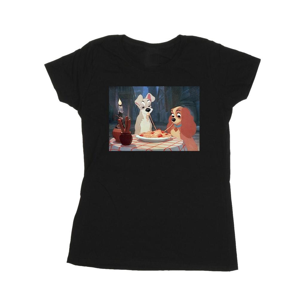 Disney Womens/Ladies Lady And The Tramp Spaghetti Photo Cotton T-Shirt