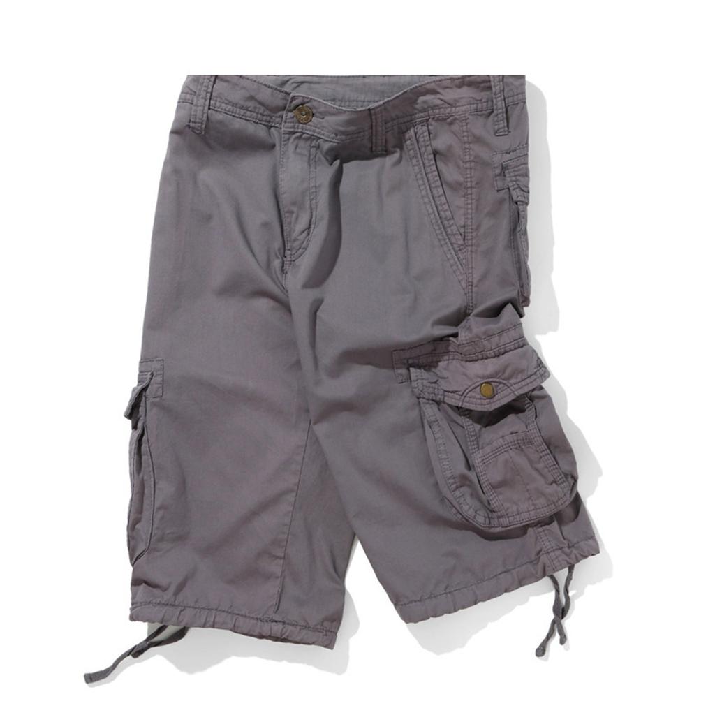 Men's Summer Workwear Shorts Loose Casual Five-Point Pants Multi-Pocket Zipper Men's Jogging Shorts