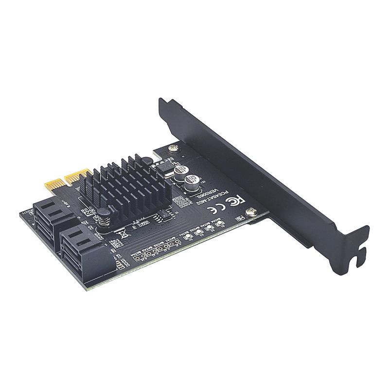 Карта расширения PCI-E на SATA 3.0, 4-портовый/6-портовый адаптер 6 Гбит/с для IPFS и Chia с чипом 88SE9215.