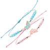 2pcs Matching Bracelets Butterfly Friendship Adjustable Strand Best Friends Bracelets Handmade Charm Couples Jewelry