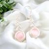 Natural Pink Cat's Eye Gemstone 925 Sterling Silver Handmade Earrings For Women CE-14-37