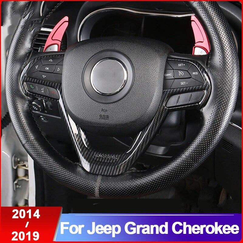 For Jeep Grand Cherokee 2014 2015 20162017 2018 Car Steering Wheel Button Frame Cover Trims Car Styling Accessories
