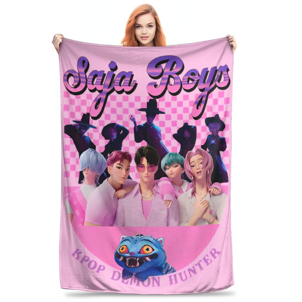 Kpop Demon Hunters Zoey Huntrix Blankets Coral Fleece Plush Super Soft Throw Blanket for Bedding Couch Bedroom Quilt