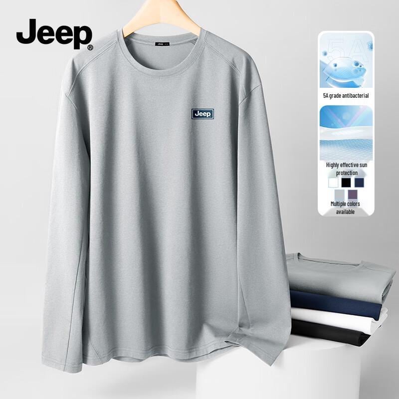 Jeep Мужская антибактериальная быстросохнущая футболка с длинным рукавом 5A