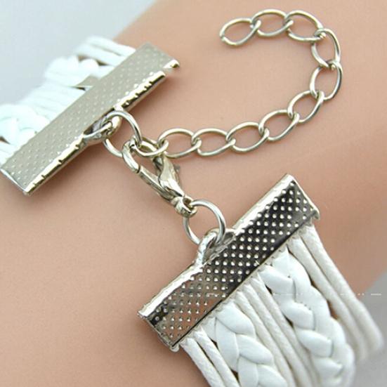 Женский браслет из 8 слов с символом плетеного многослойного сердца с башнями из искусственного жемчуга