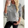 Round Neck Snowflake Hooded Sweater Top Women'S