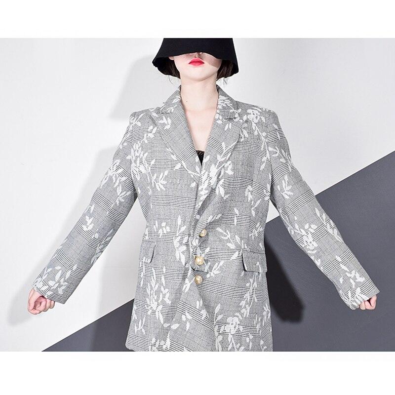 Xitao Блейзеры на пуговицах с листьями, женские элегантные карманные пиджаки с длинными рукавами LYH2650