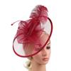 Перьевой Женский Фантазийный Шляпка Сетка Коктейльная Чайная Вечеринка Головной Убор Шикарное Свадебное Украшение для Головы для Женщин