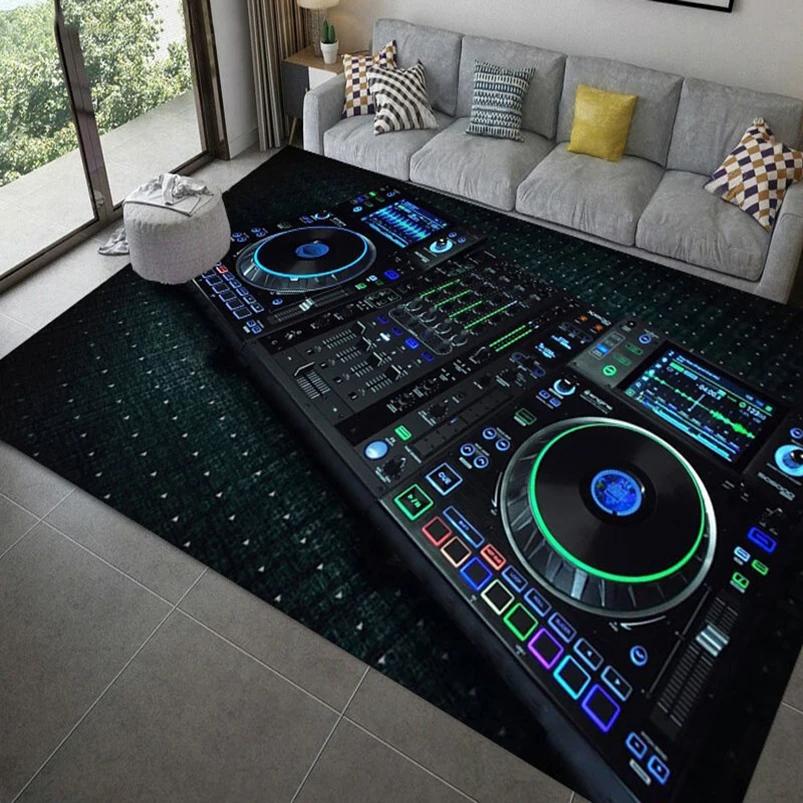 3D DJ Music Screen Keyboard Area Rug Carpet Rug for Living Room Bedroom Sofa Doormat Decoration Kid Play Non-slip Floor Mat Gift
