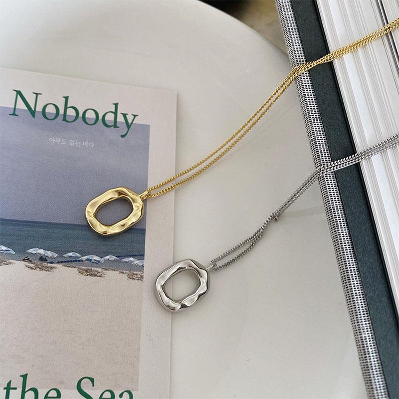 925 Sterling Silver Lrregular Pendant Necklace for Women Retro Minimalist Clavicle Chain Necklace Jewelry Accessories