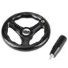 1PC 12*125mm Black Round 3 Spoke Hand Wheel for Lathe Milling Machine