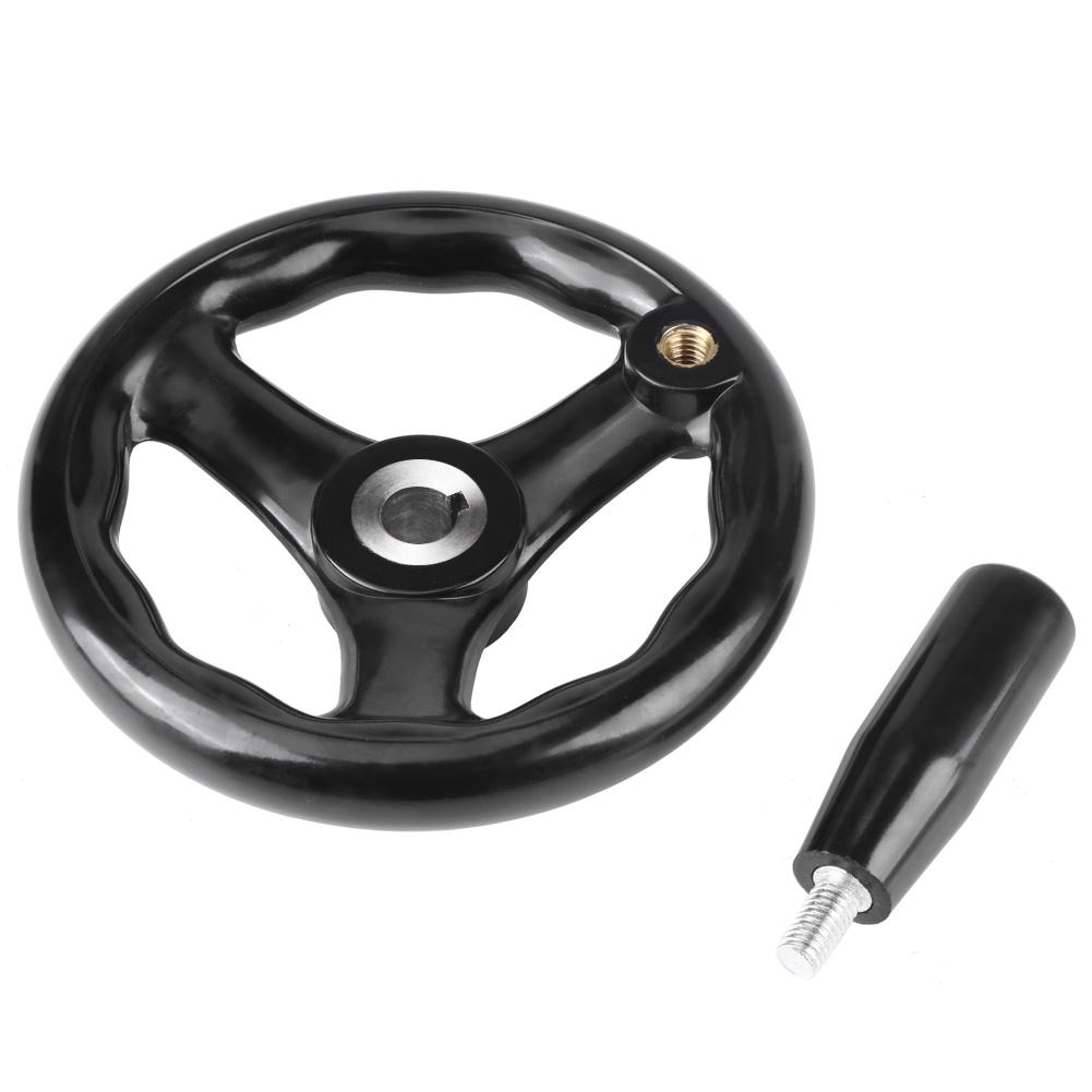 1 шт 12*125 мм черный круглый 3-спицевый маховик для токарного фрезерного станка