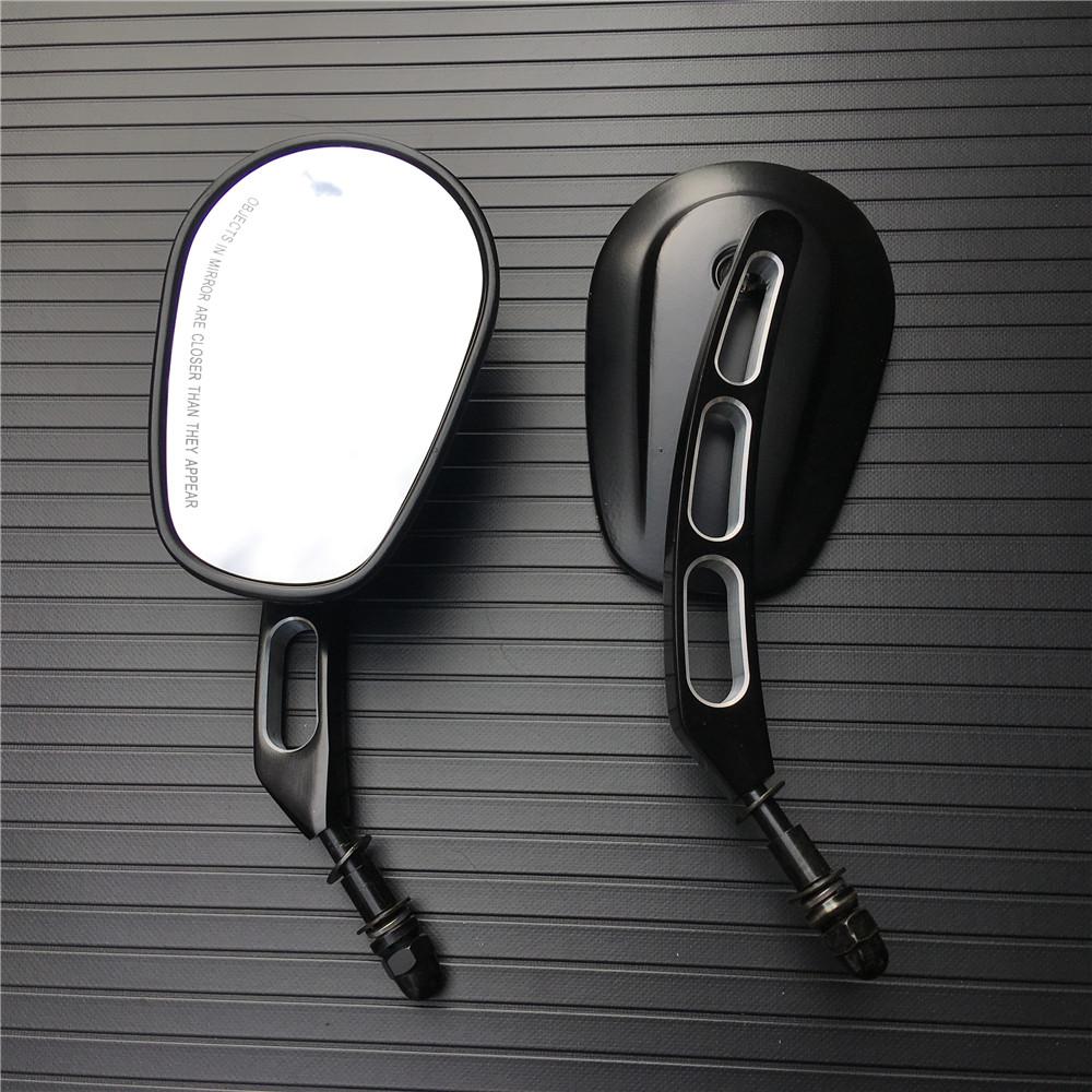 Черное мотоциклетное зеркало, конические боковые зеркала заднего вида с коротким стержнем для Harley Sportster XL 883 1200 Heritage Softail Fatboy