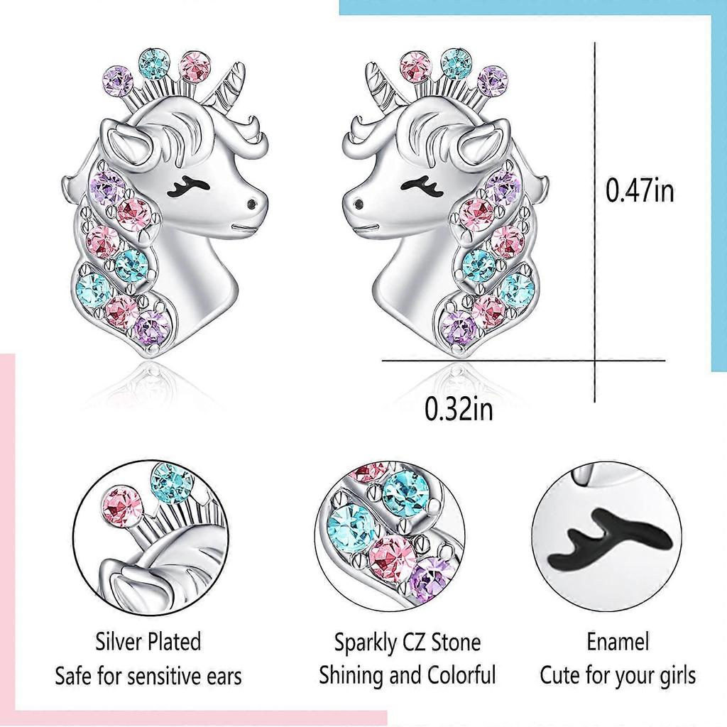 Emlimny Silver Stud Earrings for Hypoallergenic CZ Lovely woman for woman Birthday Party