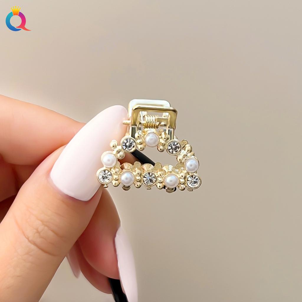 Маленькая заколка для волос Pearl Rhinaute, женская сетчатая заколка для знаменитостей, нежный высокий зажим для хвоста, корейская расширенная заколка для волос с боковым разрезом, головной убор