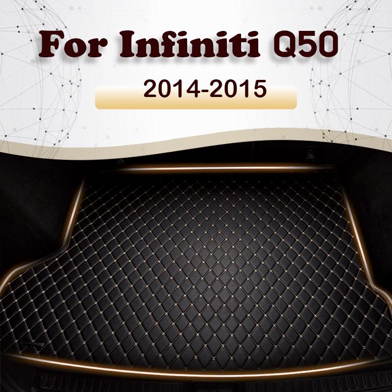 Коврик в багажник автомобиля для Infiniti Q50, негибридный 2014 2015, коврик для багажника, внутренние детали, аксессуары
