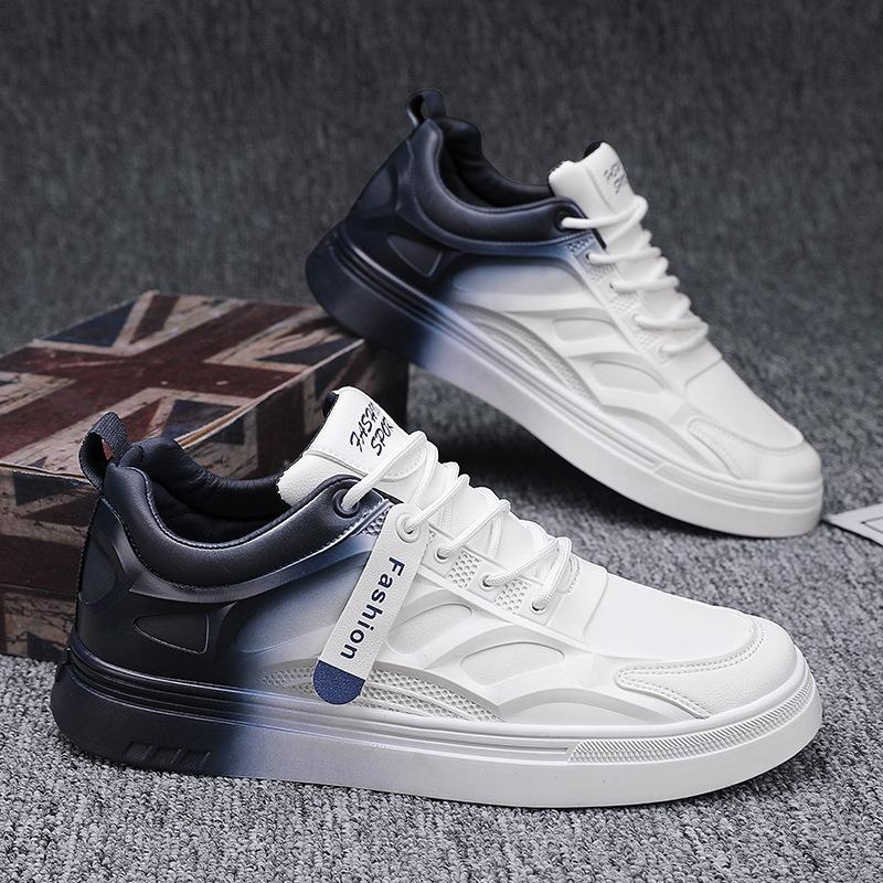 Летняя новая тенденция, универсальная спортивная повседневная спортивная обувь для младших школьников на толстой подошве с низким берцем, маленькая белая модная обувь с градиентом