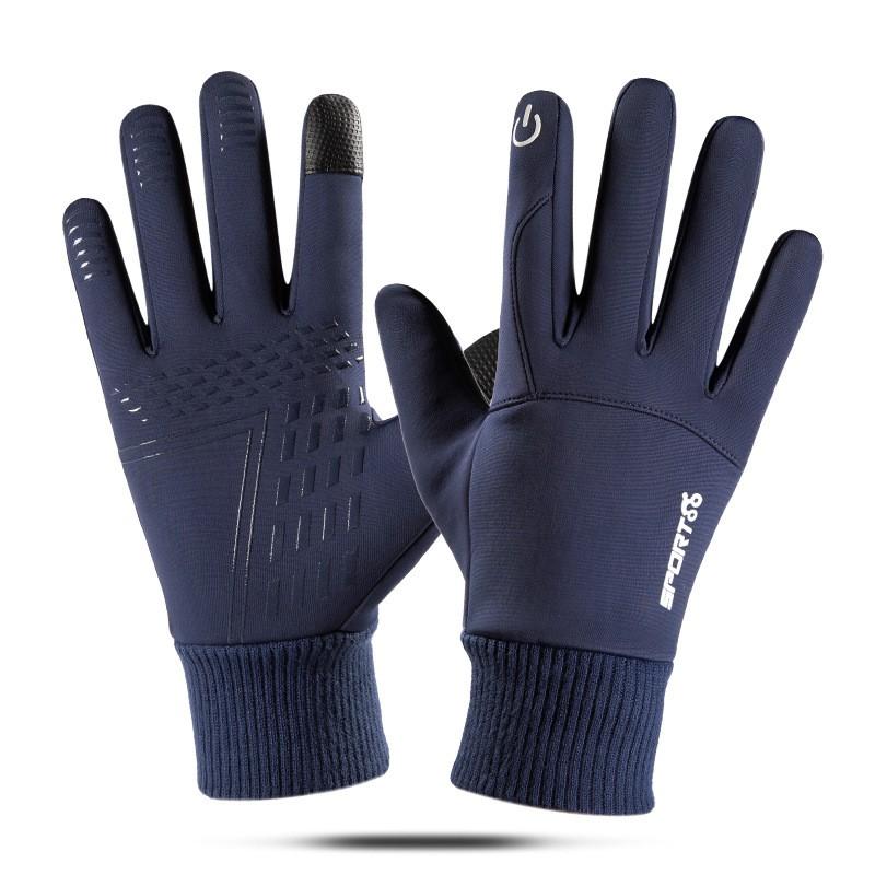 Mens Winter Cycling Gloves Touchscreen Compatible Warm Fleece Lined Anti-Slip Waterproof Outdoor Sports