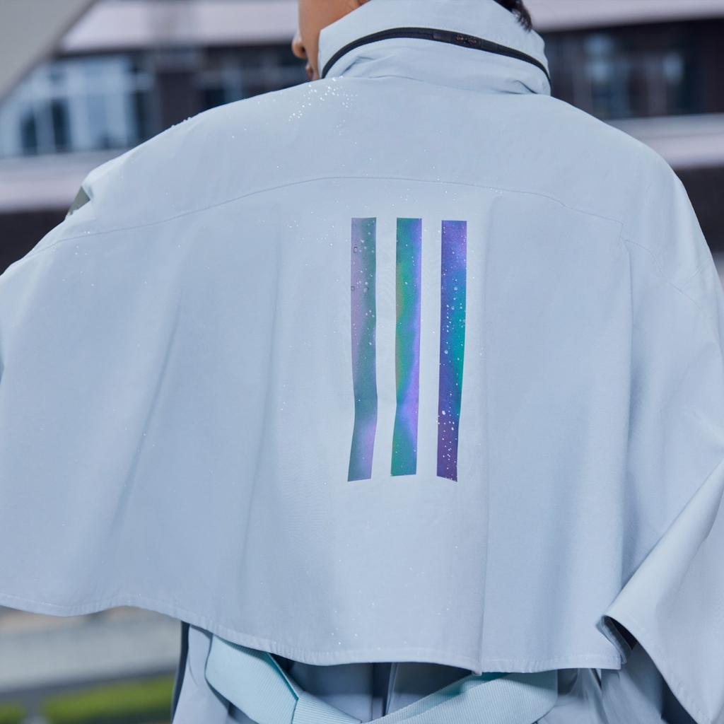 Adidas Длинная куртка с принтом логотипа и цветными блоками, женская куртка зеленого цвета GP3104