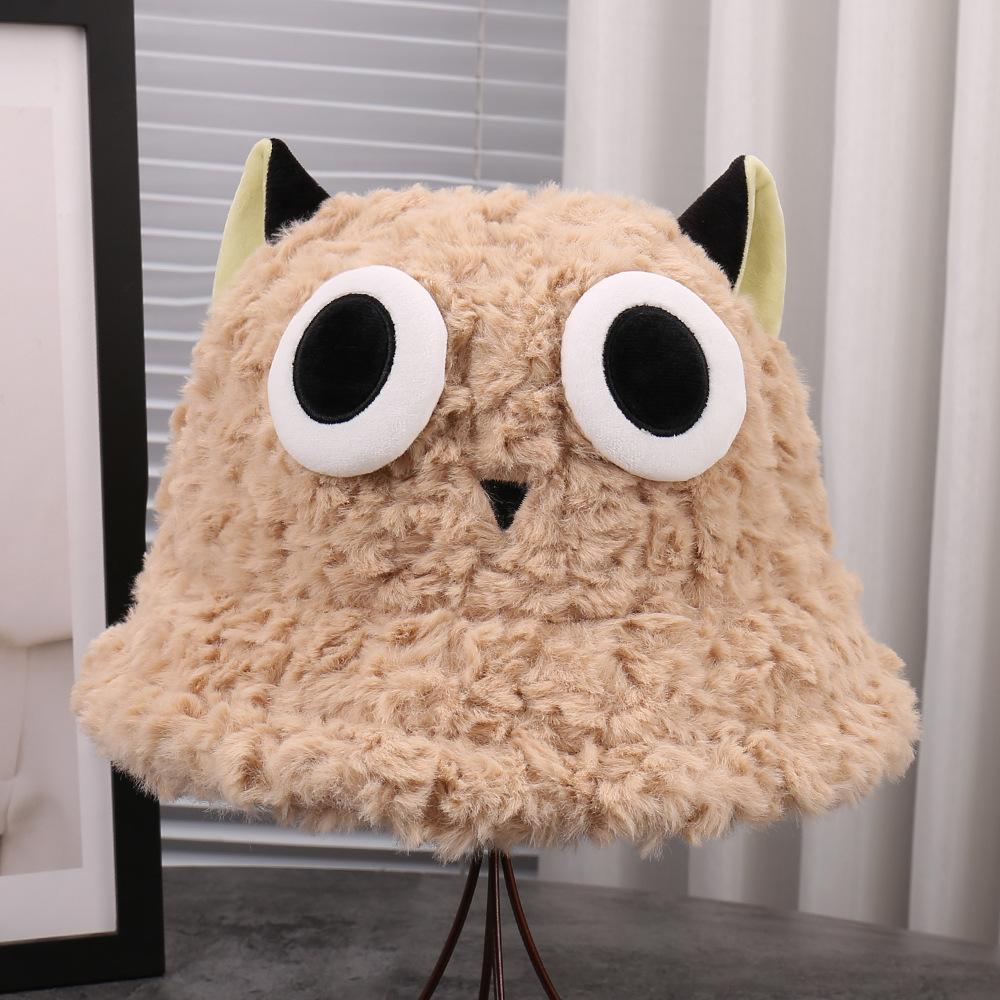 Try the new winter models, cute and funny three-dimensional ears decorative versatile bucket hat, warm and comfortable small brim basin hat