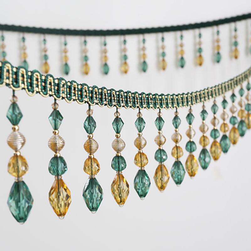 1/2/3M Шторы Отделка Кристалл Бусины Украшения Кружева Кисточки Аксессуары Подвеска Шар Тыквенные Бусины Декор Край Лента Обивка