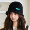 Rabbit Hair Bucket Hat Women's Autumn Winter Solid Color Plush Fisherman Hat Warm Basin Hat