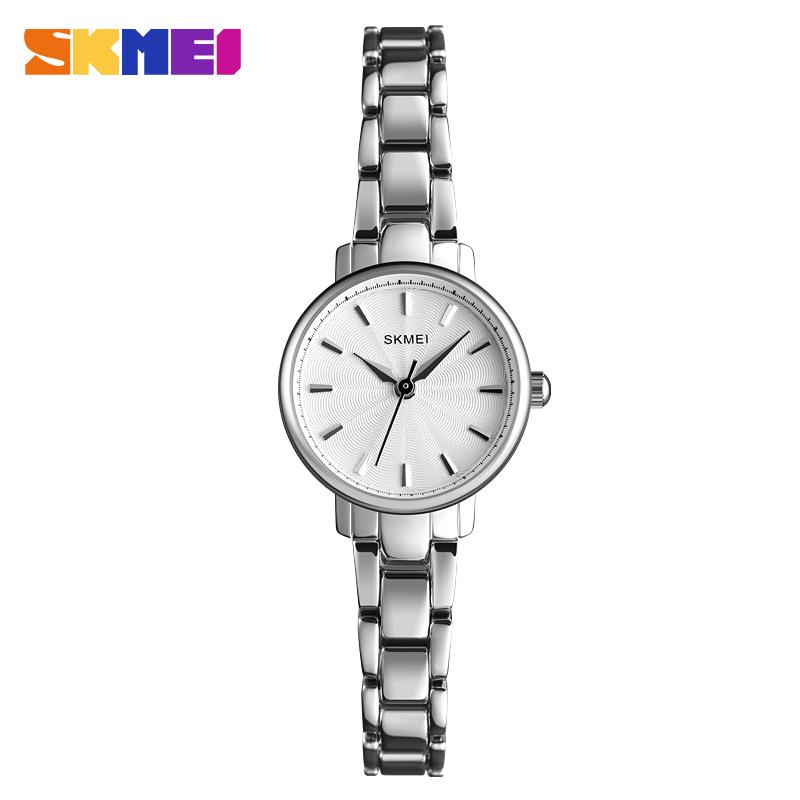SKMEI Elegant Quartz Watch For Women Fashion Lady Wristwatch Simple Waterproof Stainless Steel Strip Fashion Watches Reloj Mujer