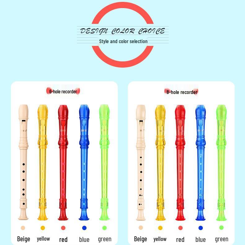 DHS Transparent German Style Soprano Recorder, 8-Hole for Beginners