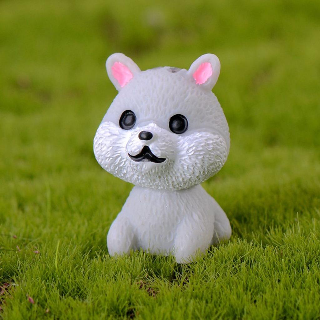 Home Decor Cute Mini Resin Puppy Statue Figurines Cake Decoration Animal Miniature Dog Ornament