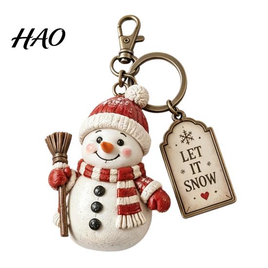 Backpack Pendant Decor Christmas Santa Claus Keychain, Cartoon Snowman Reindeer Elf Highland Cow Stocking Stuffer Keyring, Xmas Character Keychain for