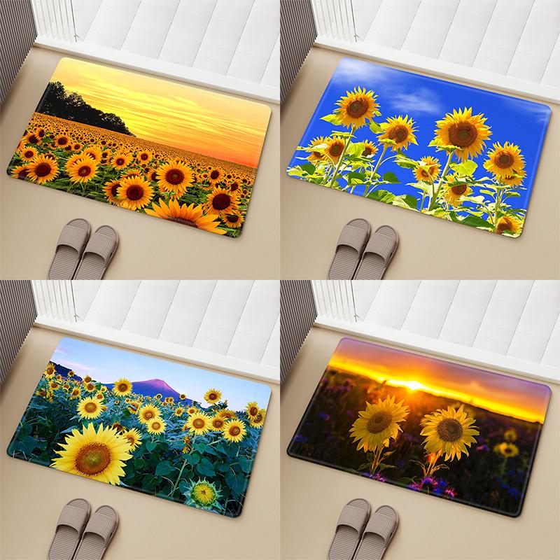 Sunflower Pattern Living Room Rug Rug Rug Home Cute Rug Bathroom Kitchen Prayer Bathroom Floor Mat Can
