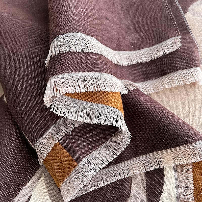 Imitation Cashmere Versatile Texture Printing Double-Sided Scarf Winter High-End Warm Shawl