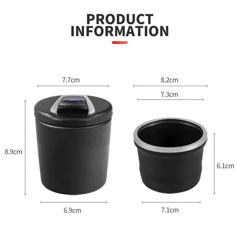 New 2026 Car Sticker 2025 Hot For Ford Car Ashtray Smokeless Auto Ashtray Flame Retardant Cigarette Holder Box For Ford Focus 2