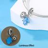 S925 Silver DIY Glow In The Dark Pendant Charms Colorful Butterfly Crab Octopus Jewelry Accessories