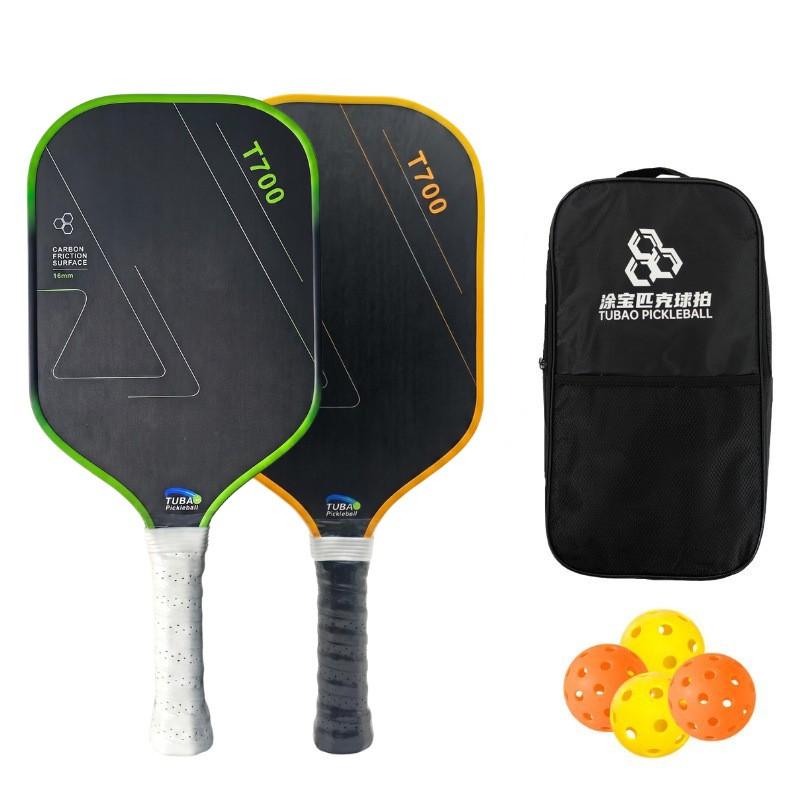 Carbon Fiber Pickleball Paddle Set Outdoor Sport High Elasticity Strong Spin Matte Finish Lightweight Performance