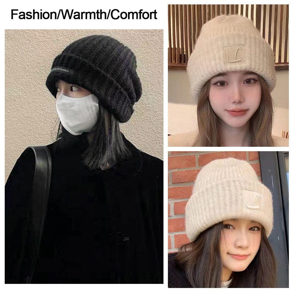 Вязаные шапки однотонные утепленные шапки женские модные вязаные шапки женские