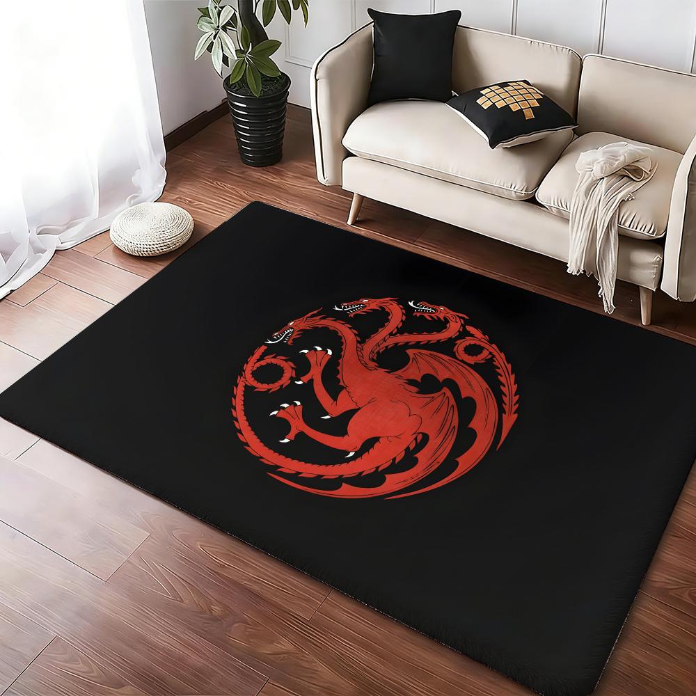 House Targaryen logo Floor Mat Soft Thickened Absorbent Non-Slip Bedroom Living Room Door Mat Home Decor Flannel Rugs