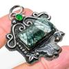 Seraphinite, Diopside 925 Sterling Silver Jewelry Pendant 2.29" Q0m39