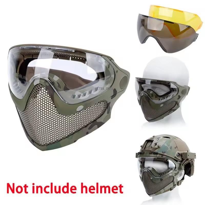 Tactical Face Mask Outdoor Sports Dual Mode Mesh Cover Camo Balaclava Unisex Riding Gear