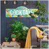 [Q6573] - XXL Metal Sign 'Summer Cocktail' Turquoise Multi-colored - 90x30 Cm