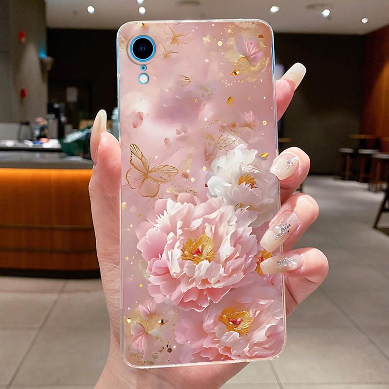 For iPhone XR Case Clear Luxury Fashion Butterfly Flower Soft TPU Silicone Phone Cover for iPhoneXR A2105 A2106 A2107 A1984 Case