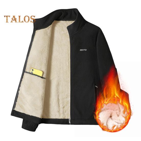 Мужская куртка с воротником-стойкой, длинным рукавом, утолщенной бархатной подкладкой, теплое зимнее пальто с карманами, застежка-молния, хлопковая куртка