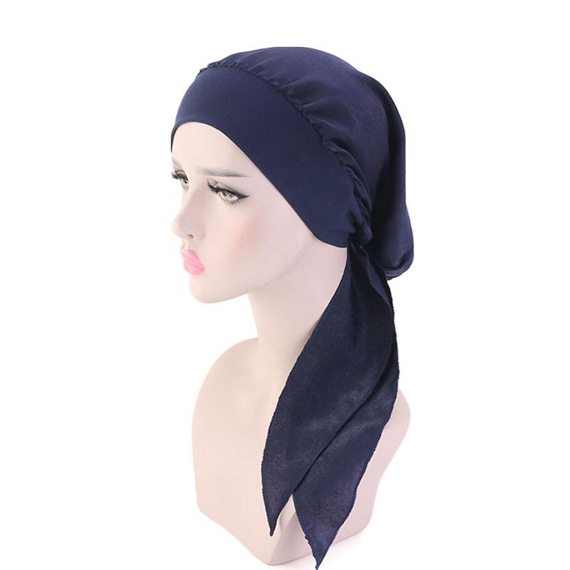 Women Cancer Head Scarf Chemo Hair Loss Hat Turban Pre-Tied Headwear Bandana