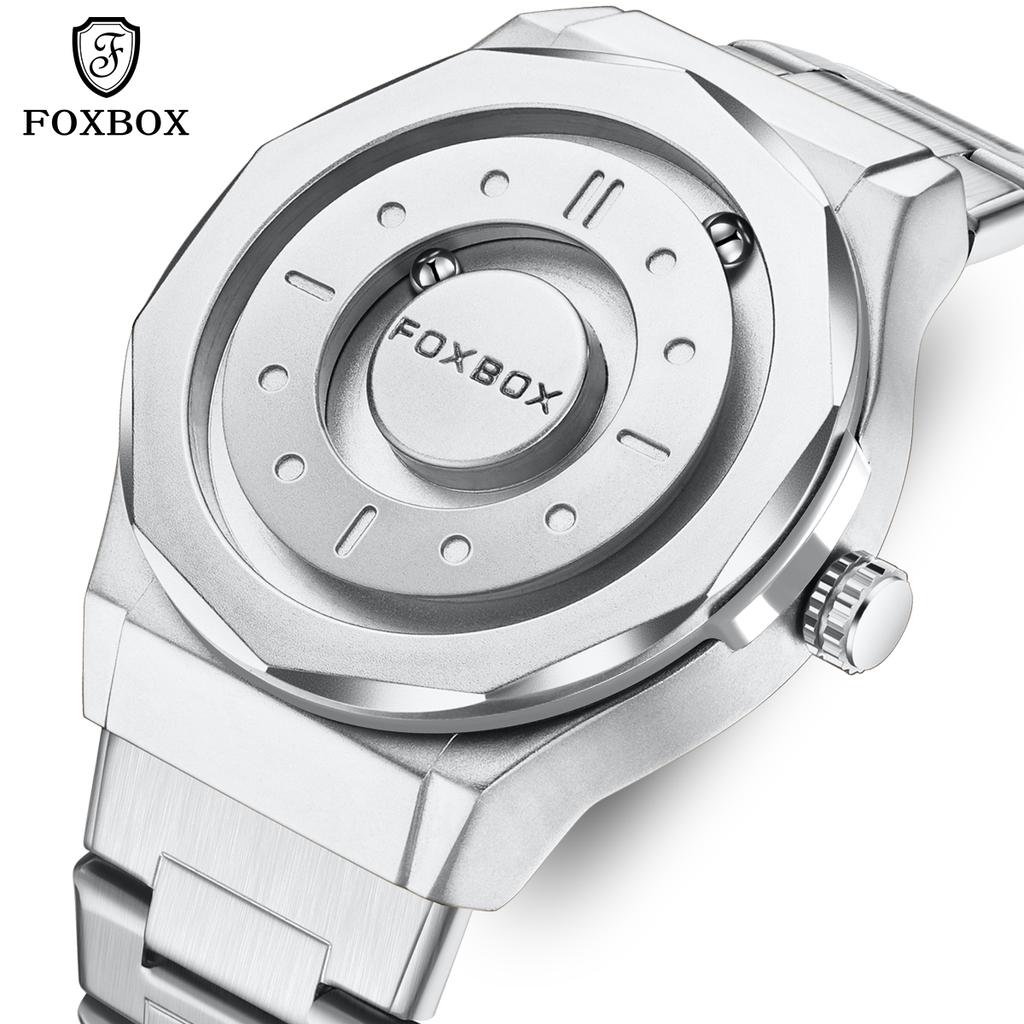FOXBOX Top brand luxury watches mens Pointer Magnetic Force Waterproof Sports quartz Fashion mens wristwatch relogios masculino