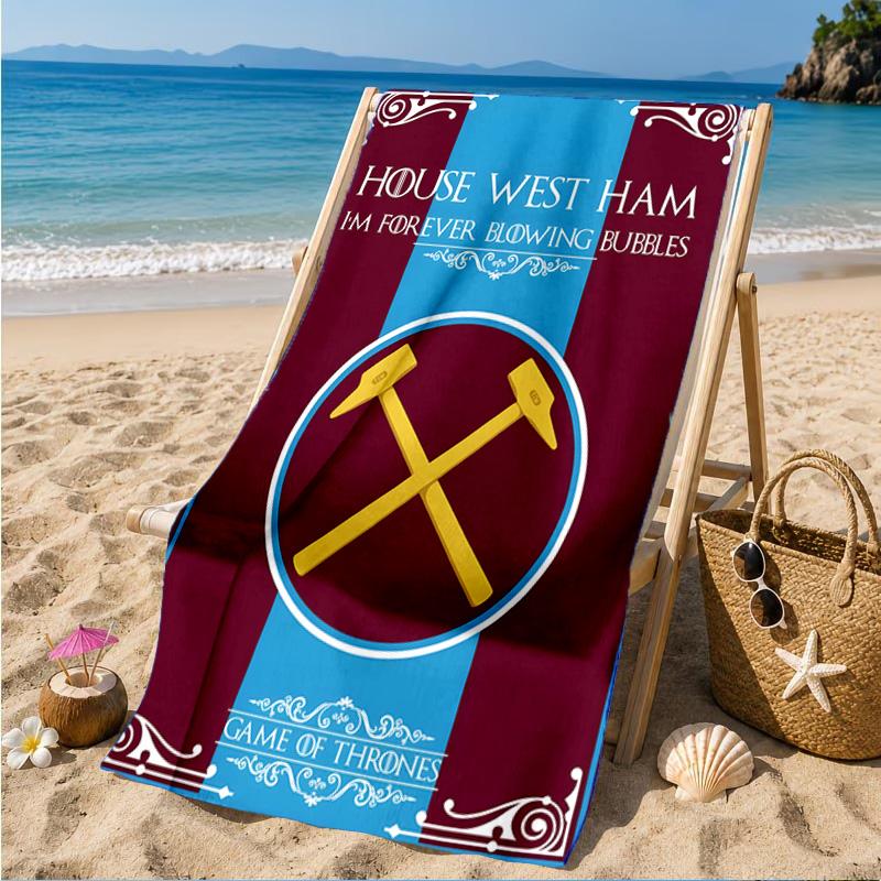 West Football Printed Microfiber Beach Towel, Soft And Absorbent, Quick-Dry, Ideal for Summer Travel, Beach Essential, Swimming Pool