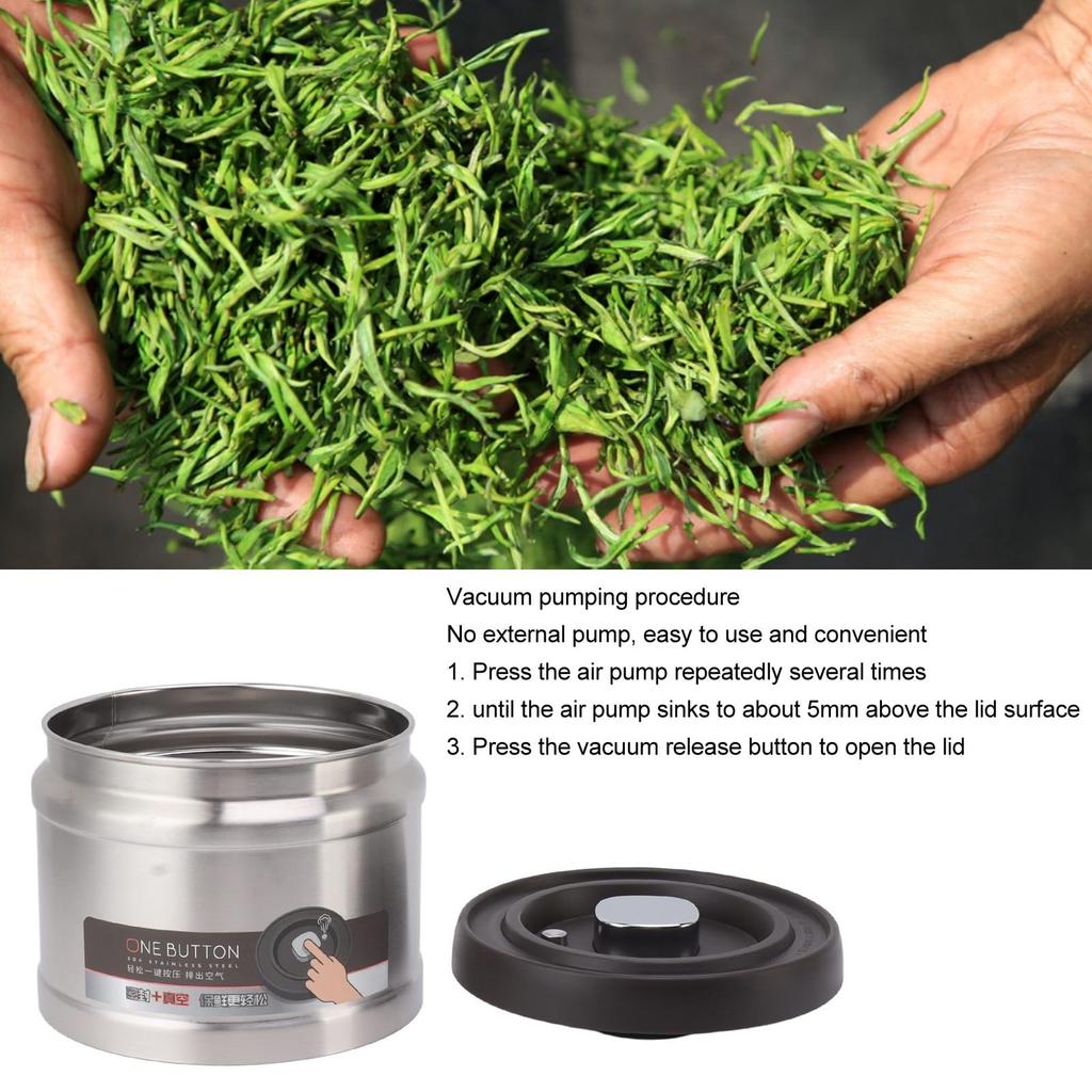 Вакуумный кофейный контейнер из нержавеющей стали для кофе, герметичный контейнер для хранения кофейных зерен, для чая, запуск вакуума One Touch из нержавеющей стали