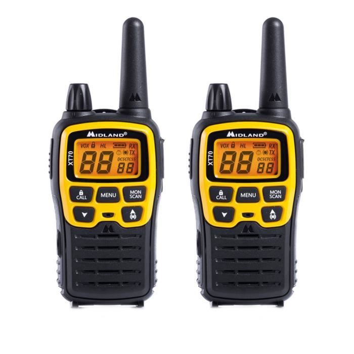 Talkie-walkie - MIDLAND - C1180.01 - Noir et Jaune - Rechargeable - 69 canaux LPD